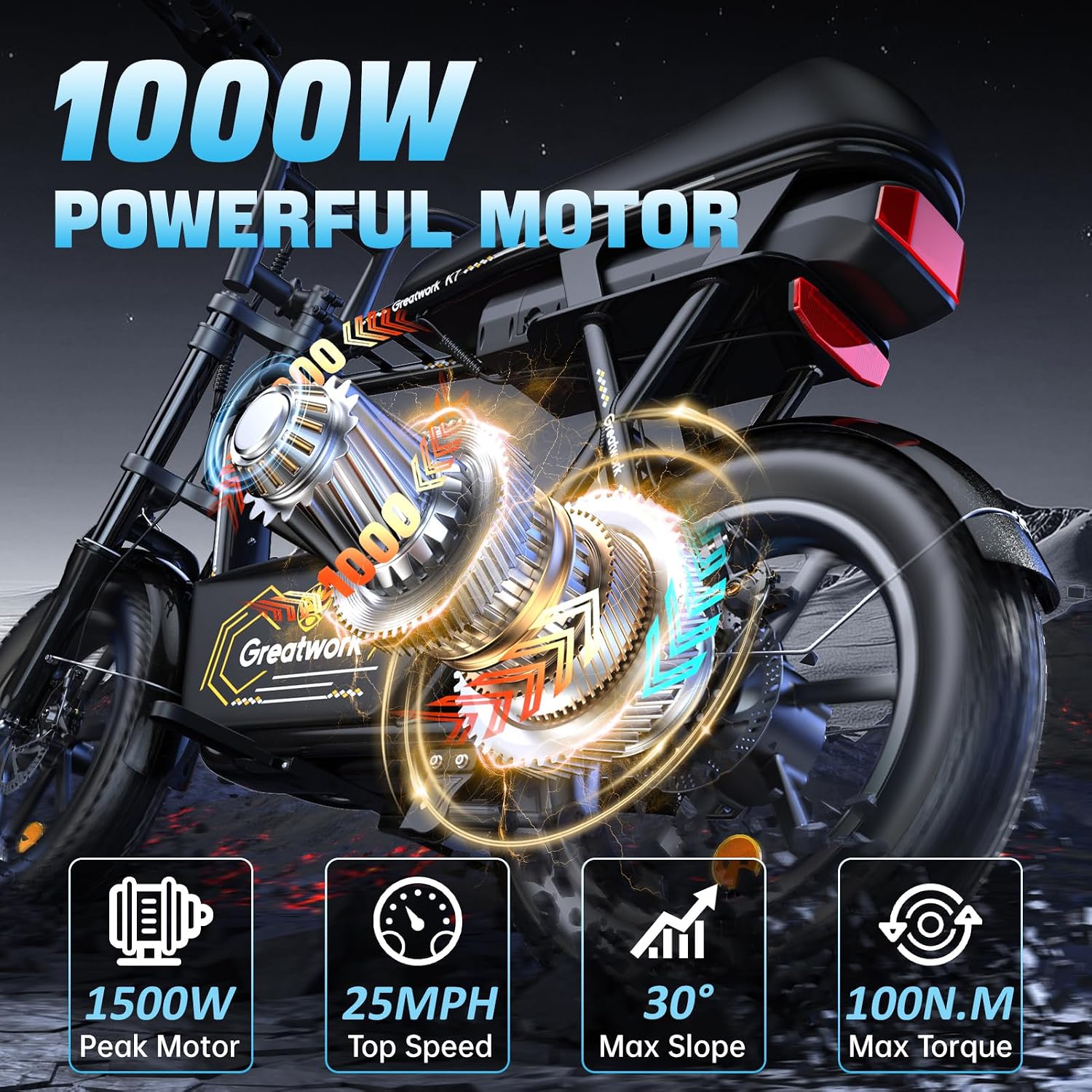 High-Power Seated Electric Scooter with Cargo Basket | 16" x 3.0" Fat Tires