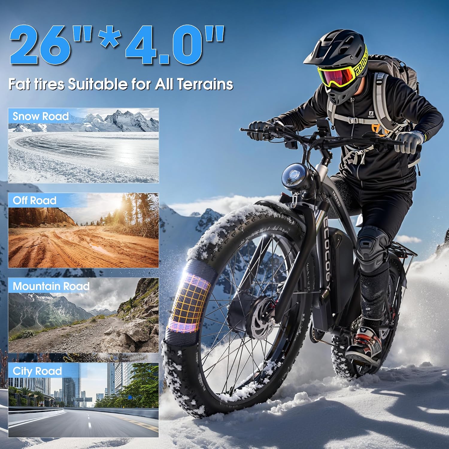 Peak 6000W Dual Motor Off-Road Electric Bike | 52V 32Ah All-Terrain Fat Tire E-Bike (45 MPH)