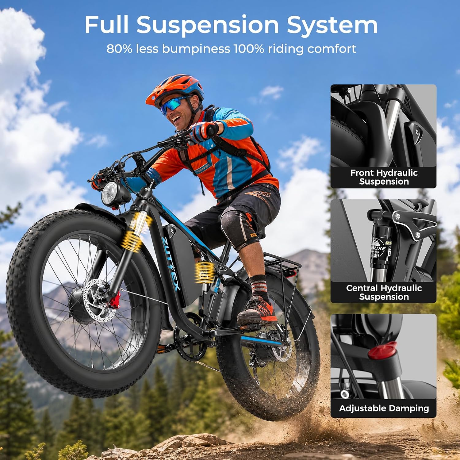 24" Dual Motor All-Terrain Electric Bike – 9000W Peak High-Performance Off-Road Mountain E-Bike