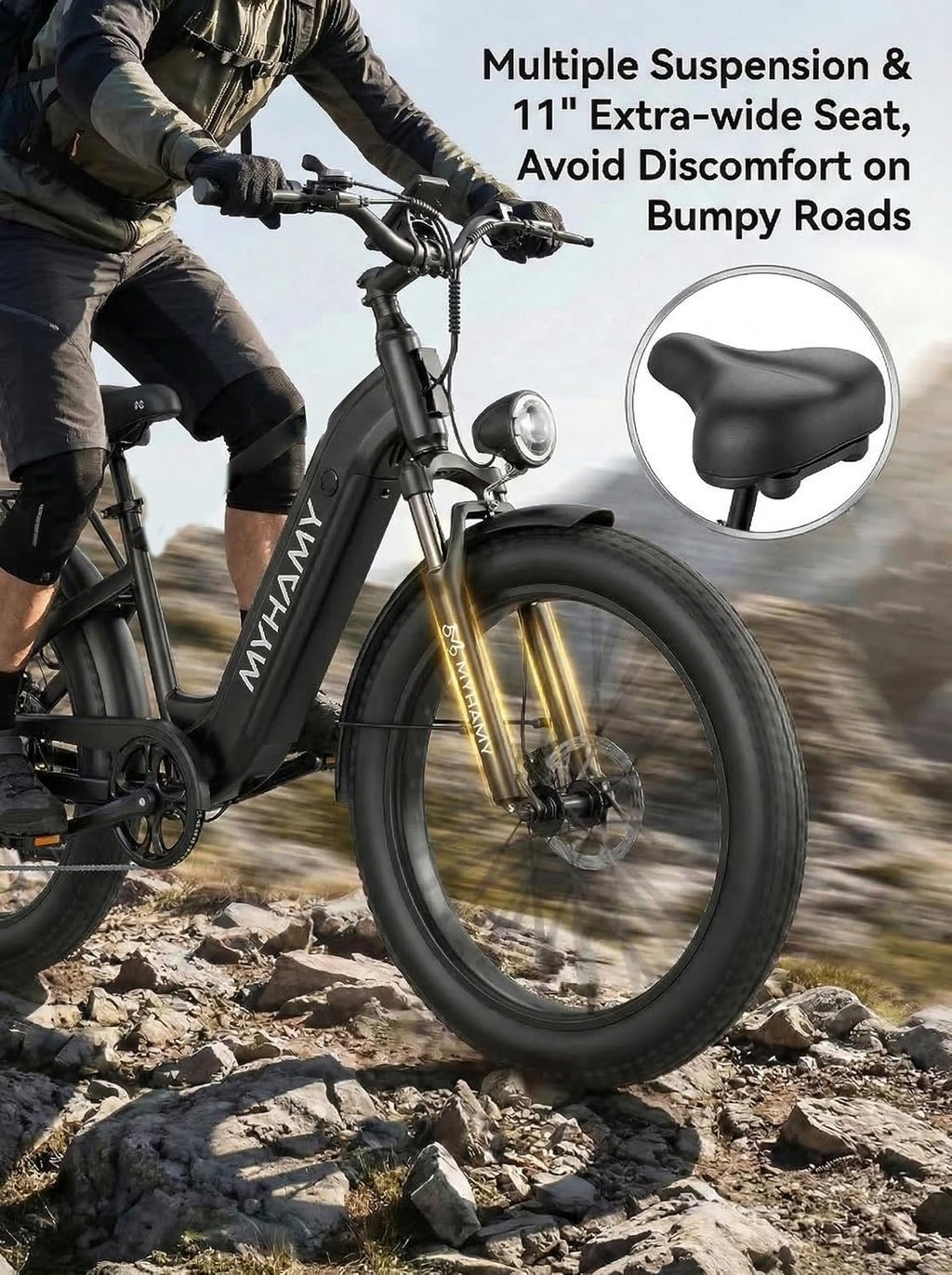 2000W Peak Electric Bike for Adults, 48V 18Ah