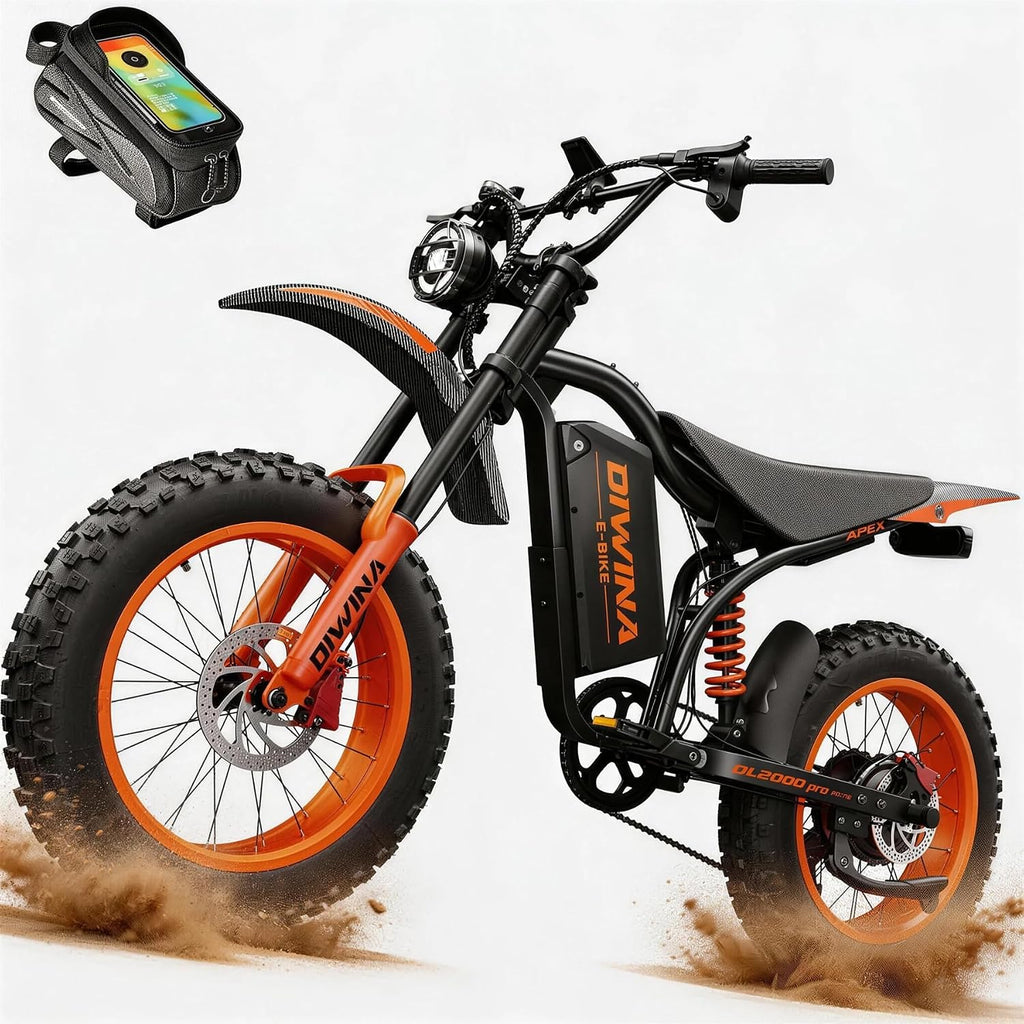 20" High-Performance All-Terrain Fat Tire Electric Bike | 6000W Peak, Full Suspension, 45 MPH, NFC Display