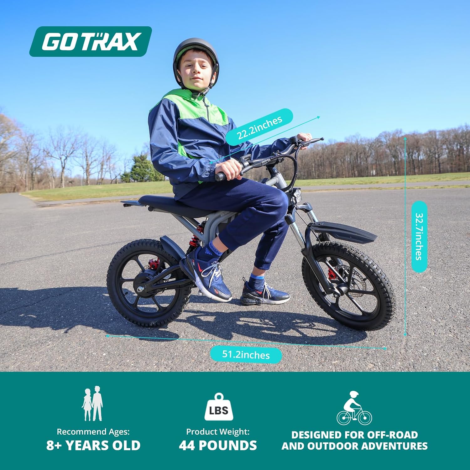 Electric Dirt Bike, 16" Pneumatic Tires, Max 16 Mile and 15.5Mph Speed Power by 300W Brushless Motor