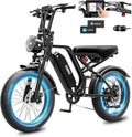 Aero Cargo Electric Bike with Apple CarPlay, Android Auto, and Dual 1080P Dash Cam – 1500W Peak, 20" Fat Tire All-Terrain E-Bike