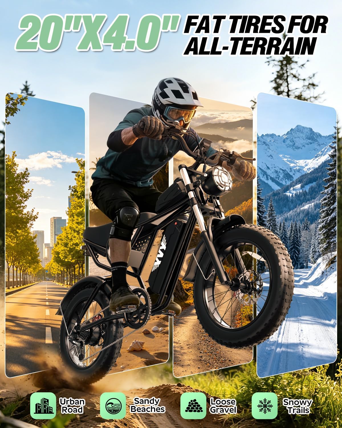 Electric Bike 1500W-3000W Peak Motor, 48V 15.6-40AH