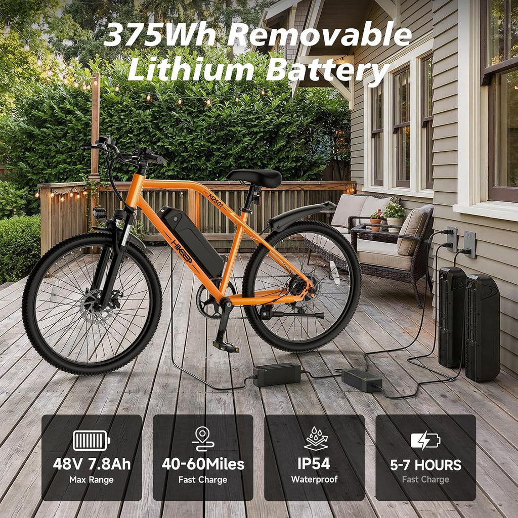 8V All-Terrain Electric Mountain Bike | 750W Peak Motor & Front Suspension