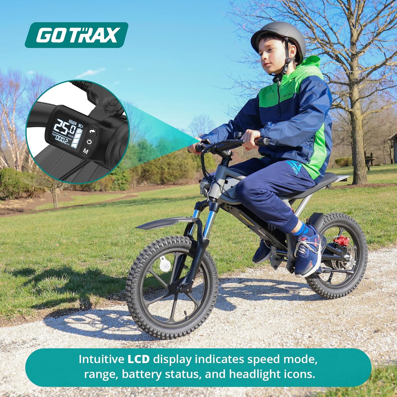 Electric Dirt Bike, 16" Pneumatic Tires, Max 16 Mile and 15.5Mph Speed Power by 300W Brushless Motor