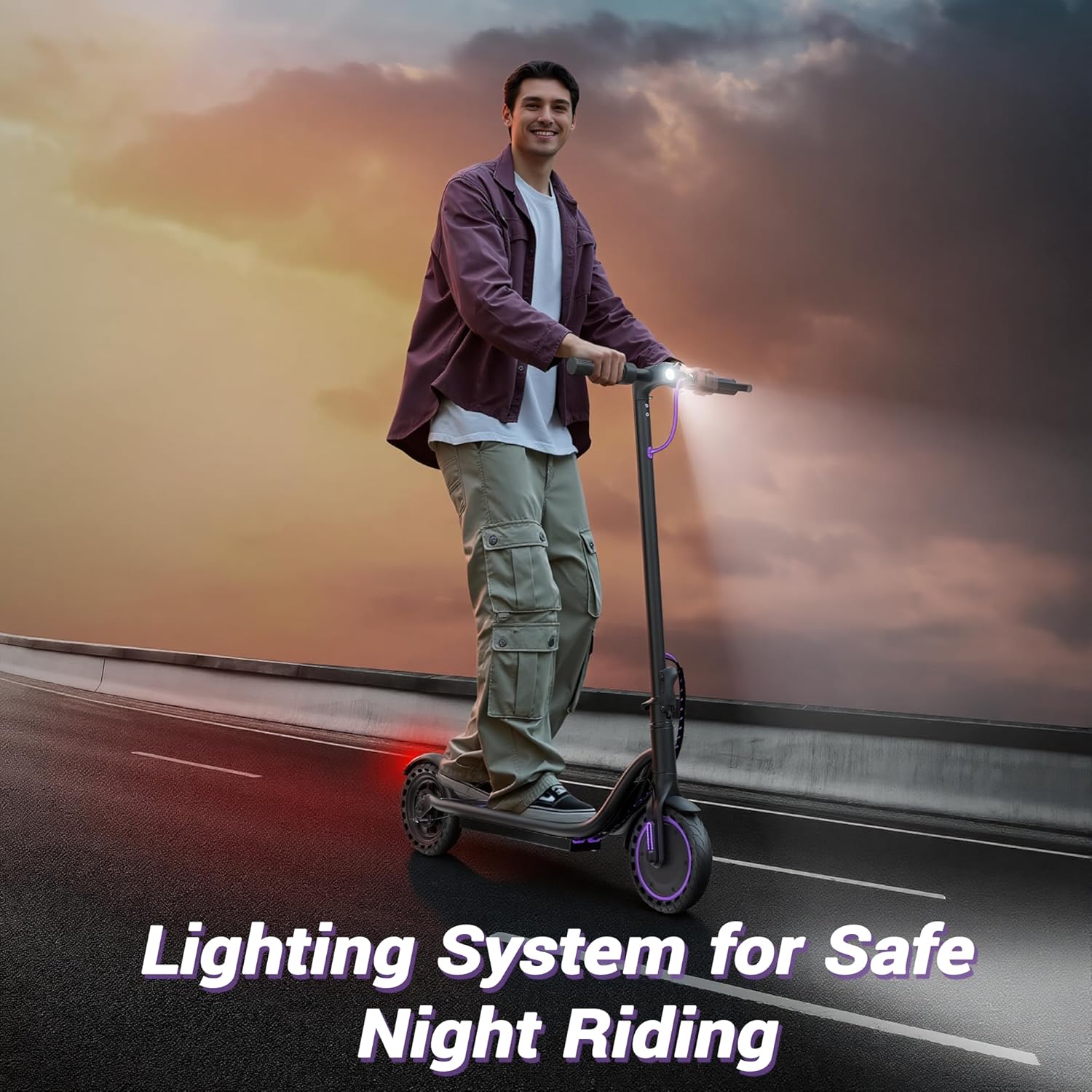 Electric Scooter with Dual Suspensions, 19/22MPH, 500W/800WMotor, 60/40/31/23Miles Long Range, Dual Braking, Max Load 264 lbs
