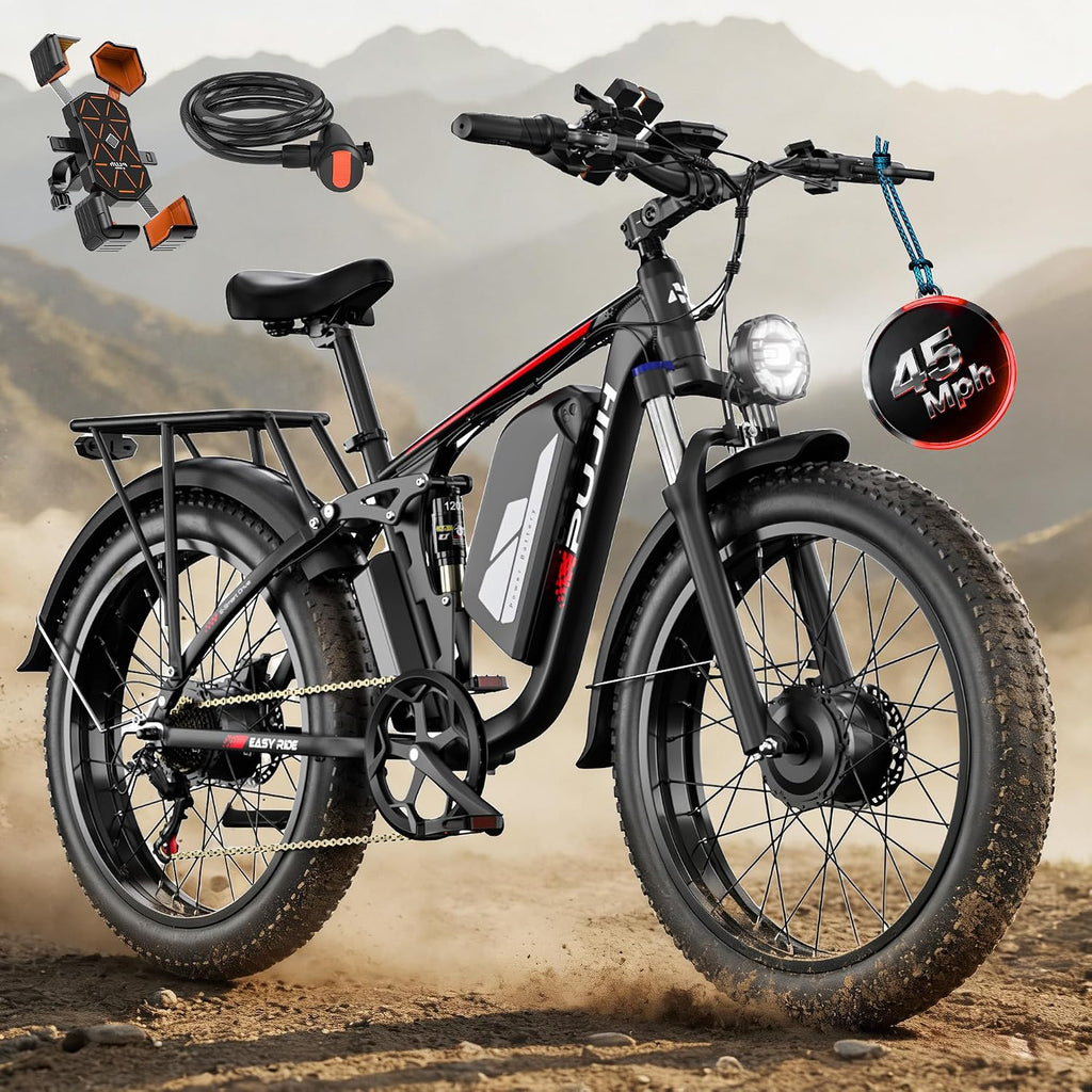 6000W Max Speed 45MPH Dual Motor Electric Bike for Adults,60V 1200Wh