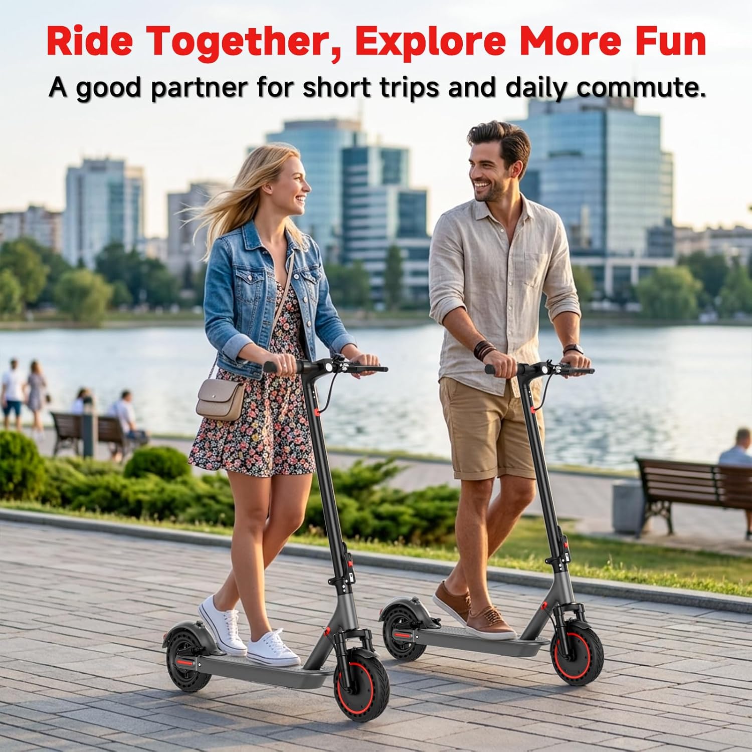 Electric Scooter for Adults with Dual Shock Absorbers,19/22MPH, 700/1000W Peak Motor