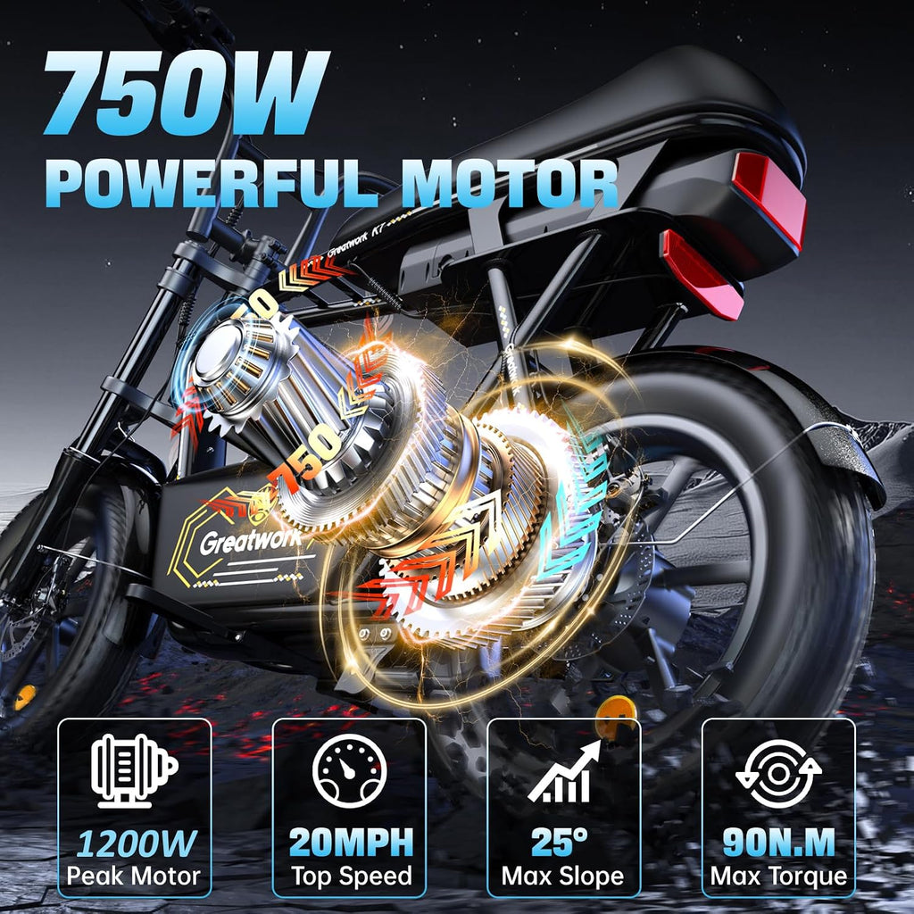 Electric Commuter Scooter with Seat | 16" Fat Tire, Front Basket, Long Range
