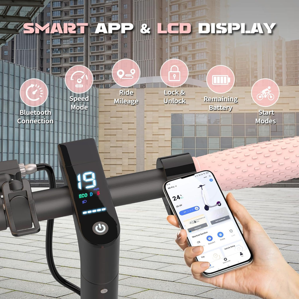 Electric Scooter, 500W/350W/800W/1000W Motor & 10"/8.5" Solid Tires, Up to 22/19 MPH & 28/25/15