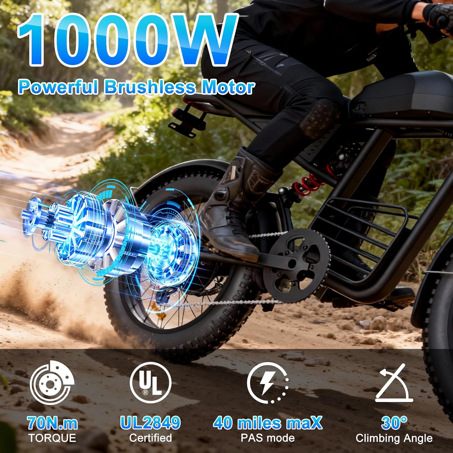 Electric Bike for Adults, 1000W/1500W/3000W Ebike 48V 15/20/35AH E Bike 20