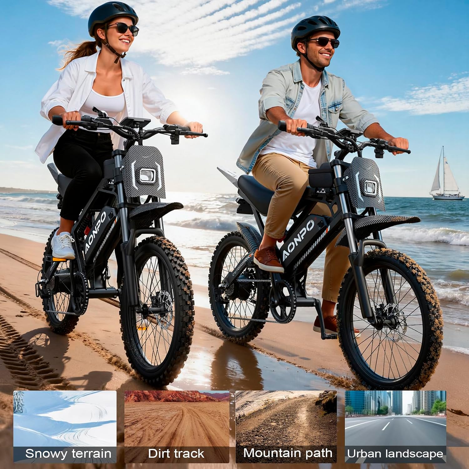 High-Power Off-Road Fat Tire Electric Dirt Bike | Hydraulic Brakes & Extended PAS Range
