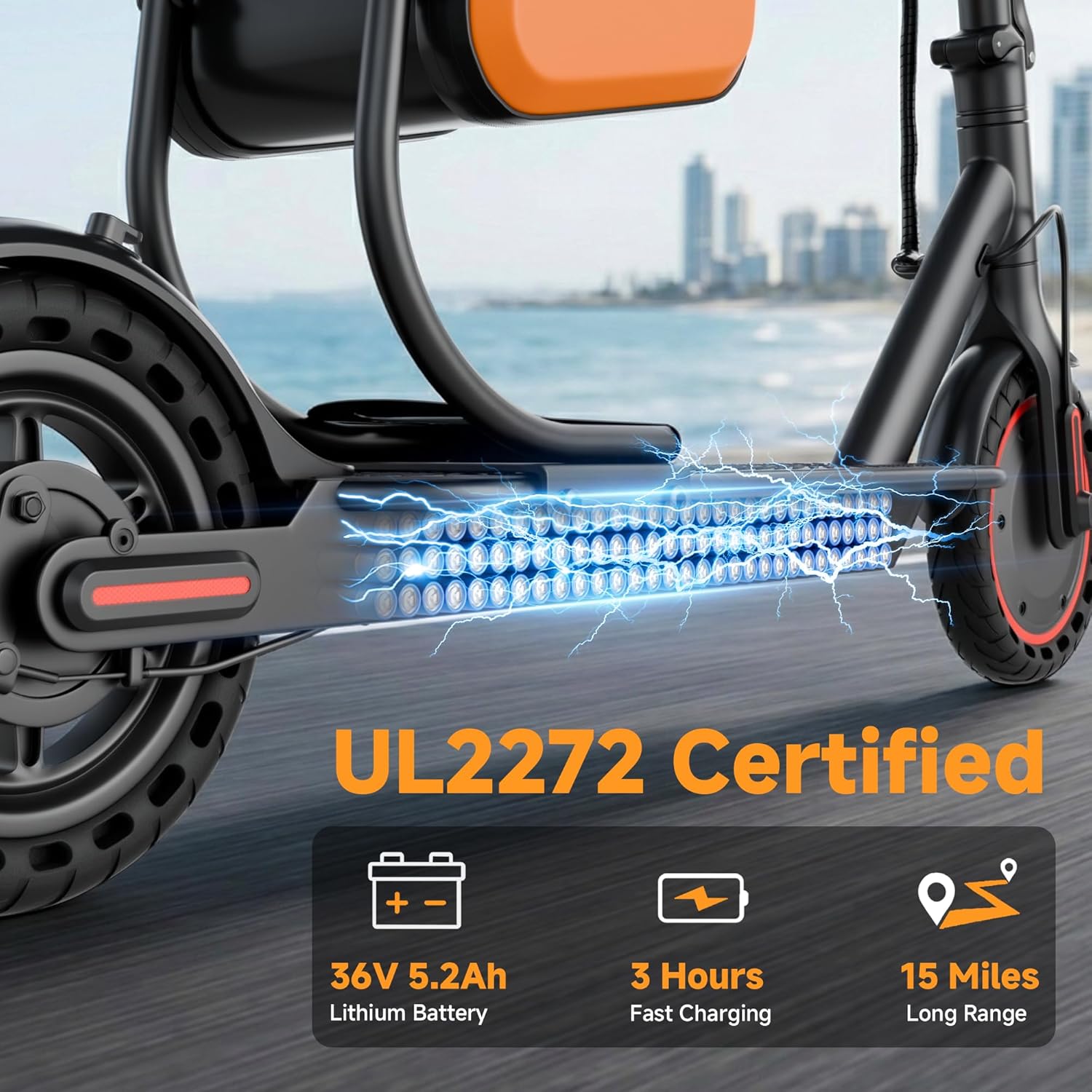 Electric Scooter with Seat for Adults, 19MPH, 700W Peak Motor, 15/22 Miles Long Range