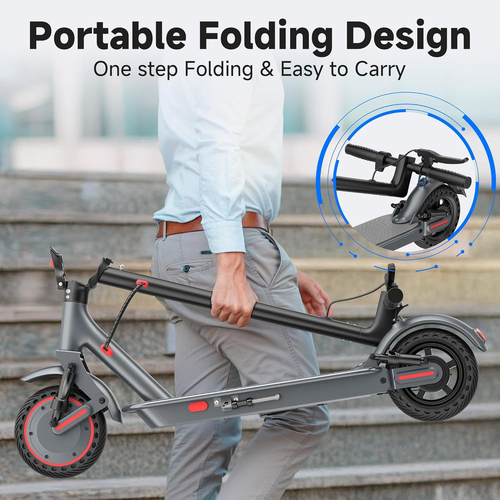 10''-500W-Electric Scooter with Dual Suspensions, Top Speed 22 Mph, Long Range 22-31 Miles, Folding E-Scooter Adult, Dual Braking, App, 8.5''-350W/Scooter