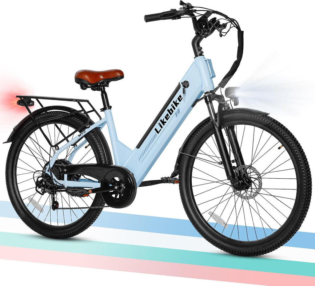 High-Performance Adult Electric Commuter Bike – Peak 1500W Motor, 48V 15Ah Removable Battery, Up to 28MPH, 26-Inch All-Terrain Tires, 7-Speed, Front Suspension Fork, Up to 85 Miles Range