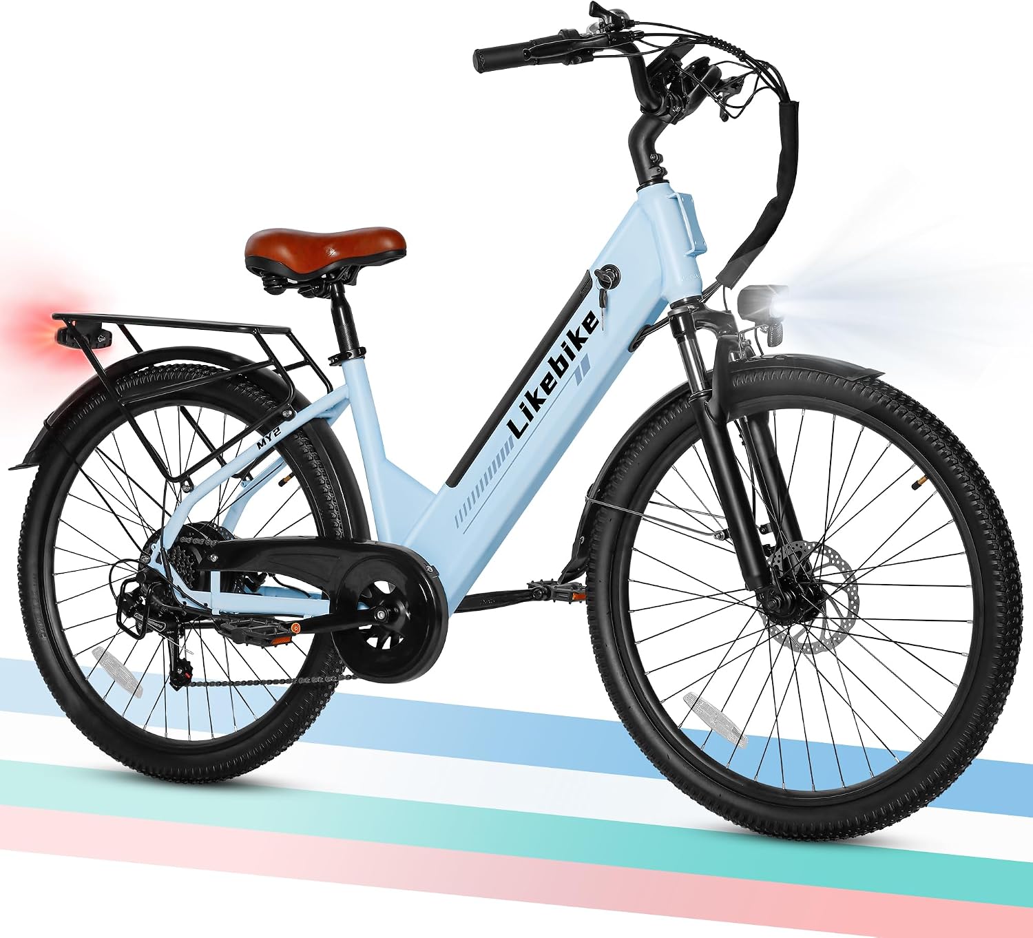 High-Performance Adult Electric Commuter Bike – Peak 1500W Motor, 48V 15Ah Removable Battery, Up to 28MPH, 26-Inch All-Terrain Tires, 7-Speed, Front Suspension Fork, Up to 85 Miles Range