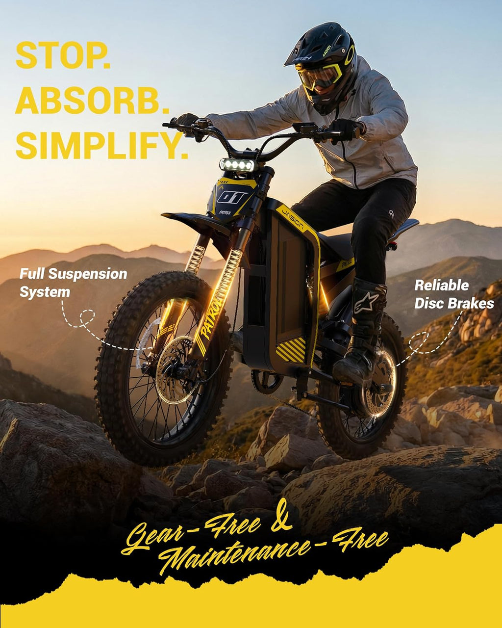 Electric Dirt Bike,4000W 40MPH E Bikes for Adults Electric,19''/17''Fat Tire Electric Motorcycle, 52V/30AH