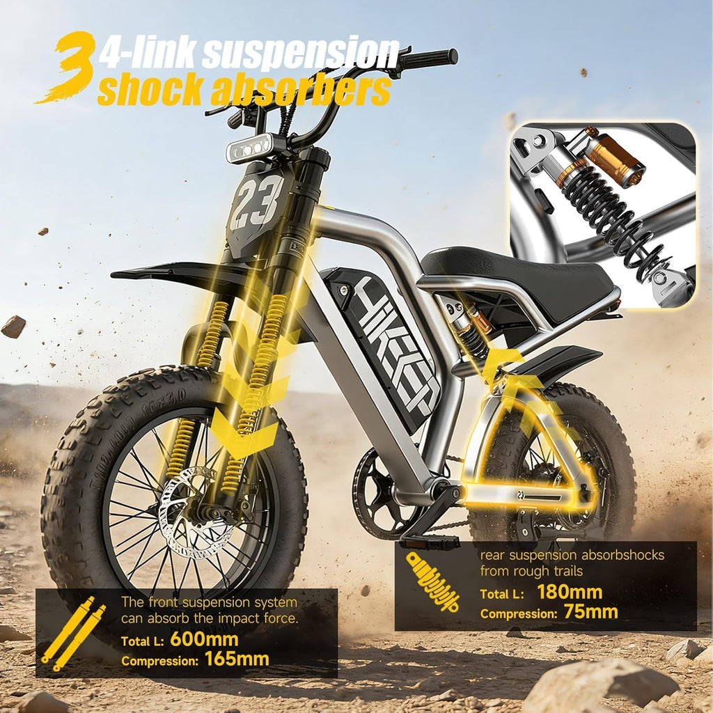 All-Terrain Electric Dirt Bike – 1500W Peak, 25MPH, 16" Fat Tire Off-Road Motorcycle