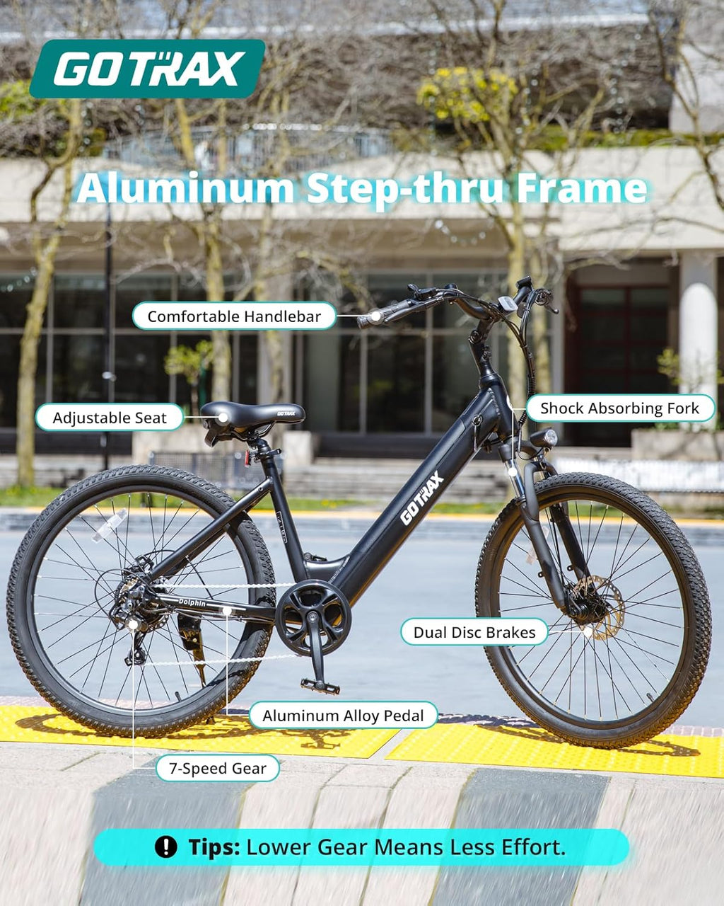 Electric Bike, Max Range 30Miles(Pedal-assist1) & 20Mph Power by Peak 500W
