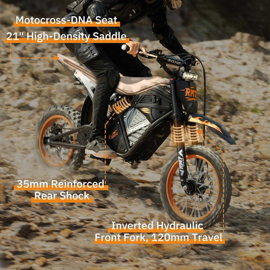 Electric Dirt Bike for Adults & Teens, 2200W Peak Ebike, 48V 22.5Ah, 37 MPH,