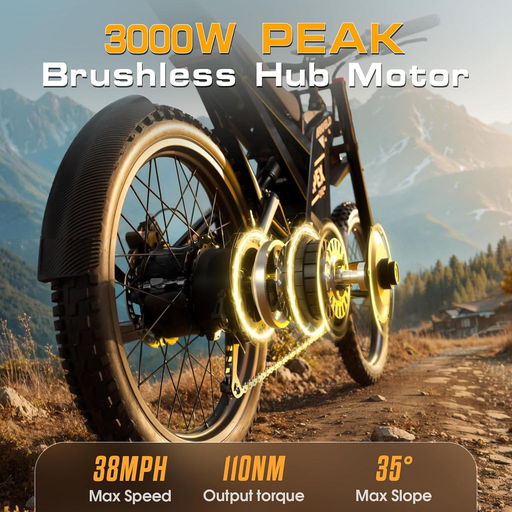 Electric Dirt Bike for Adults Mountain Motorcycle with 1536Wh
