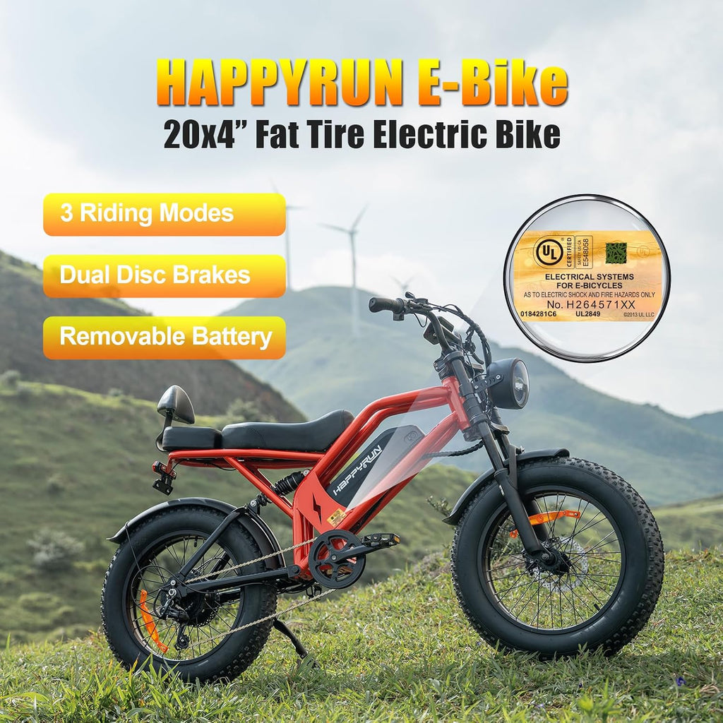 1500W Peak All-Terrain Fat Tire Electric Bike | 48V 18Ah Dual Suspension E-Bike (UL 2849 Certified)