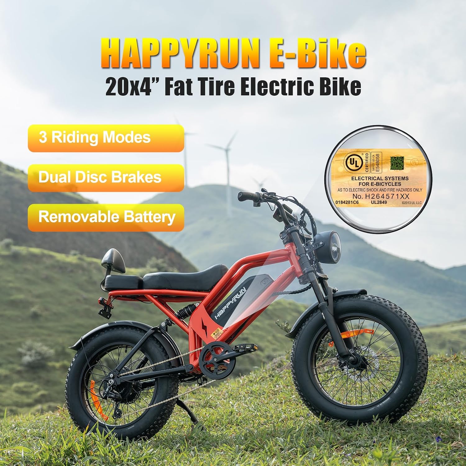 1500W Peak All-Terrain Fat Tire Electric Bike | 48V 18Ah Dual Suspension E-Bike (UL 2849 Certified)
