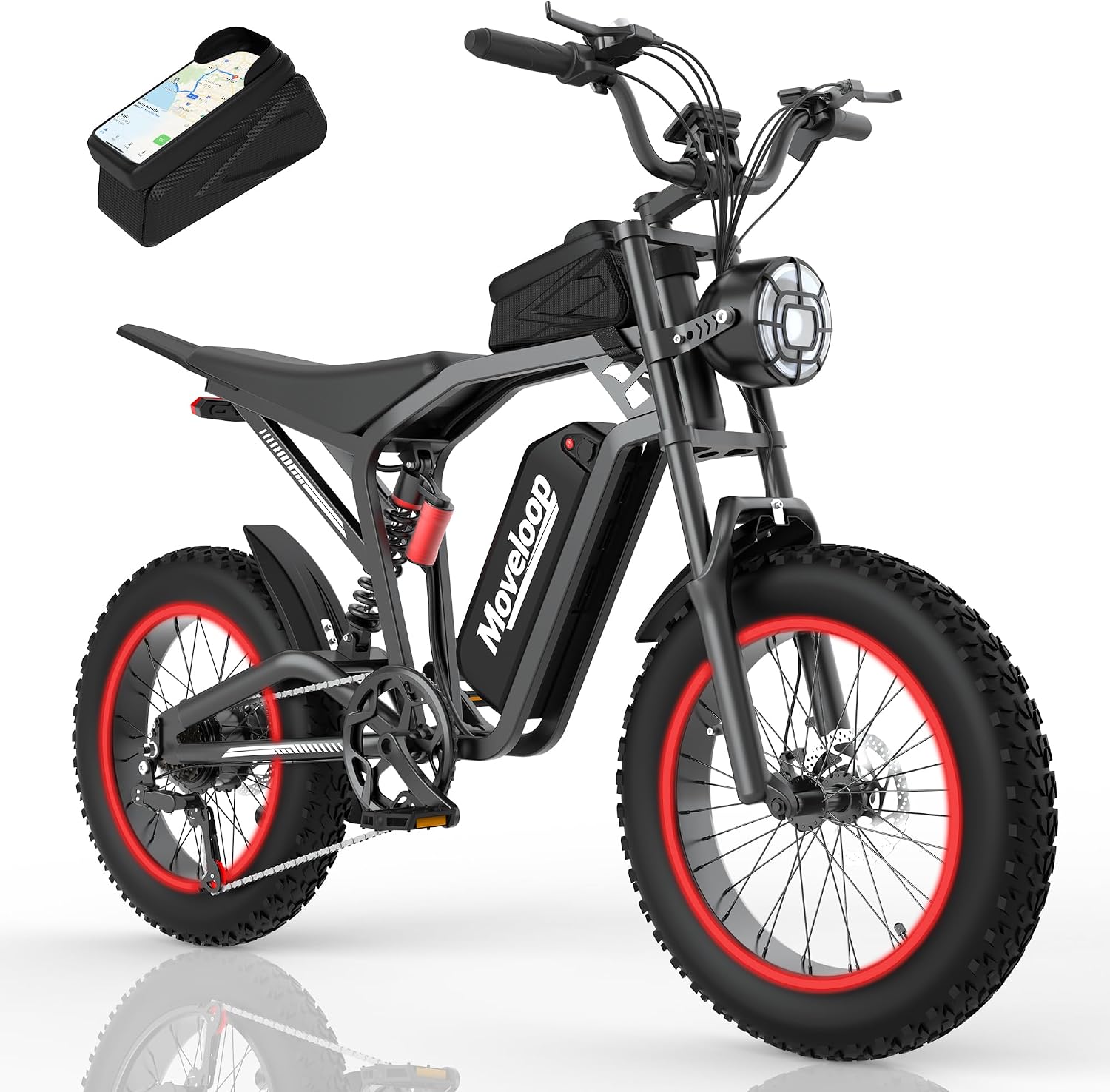 Full Suspension Fat Tire Electric Bike with NFC Unlock – 1500W Peak Motor, 20" x 4.0" All-Terrain E-Bike, 48V 20Ah, 31MPH, UL 2849 Certified (80 Miles Max Range)
