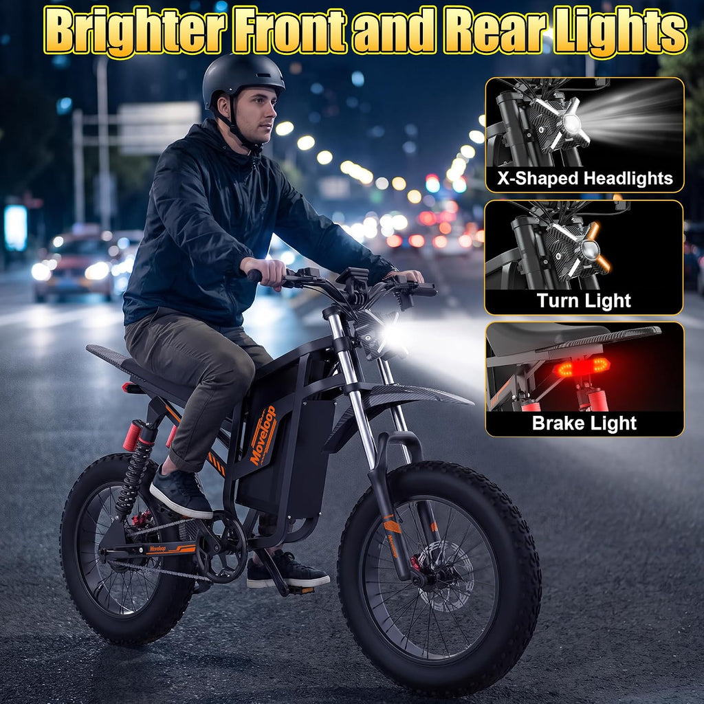 All-Terrain Adult Electric Dirt Bike – 3000W Peak High-Torque Motor, 19" Off-Road Fat Tires, Dual Suspension, UL 2849 Safety Certified
