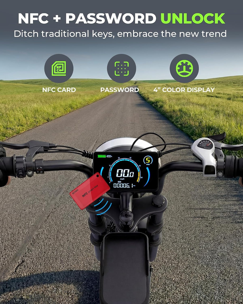 20" Fat Tire Electric Dirt Bike for Adults – 1500W (2000W Peak) Motor, Dual Locking System All-Terrain E-Bike