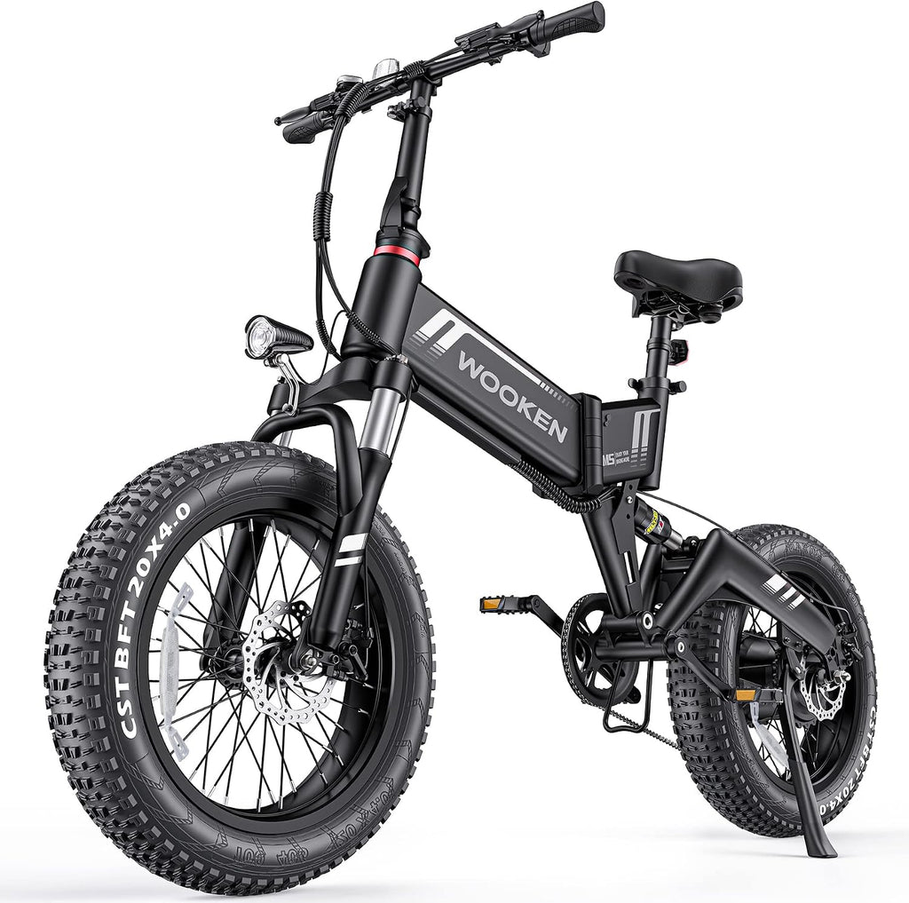 20" Folding Fat Tire Electric Bike for Adults – 1000W Peak Motor, 48V 10Ah Battery, 7-Speed All-Terrain E-Bike