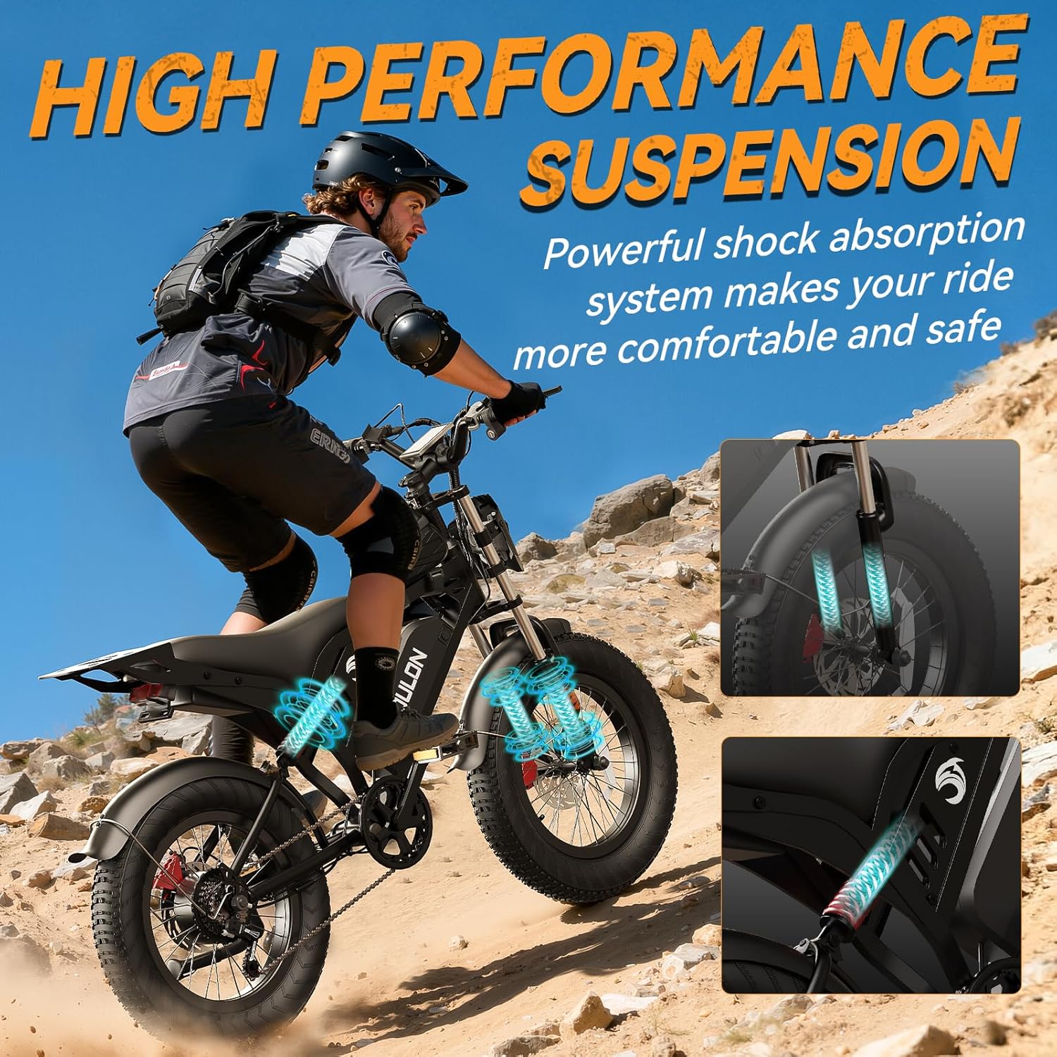 Electric Bike with Dual Hydraulic Brakes, 20" Fat Tire All-Terrain for Commuting E-Bicycle