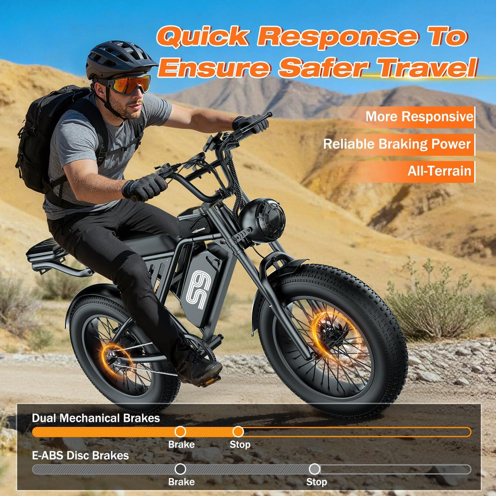 20" All-Terrain Fat Tire Electric Dirt Bike for Adults – 2500W Peak Motor, 48V 20Ah Removable Battery, NFC & Password Lock E-Bike