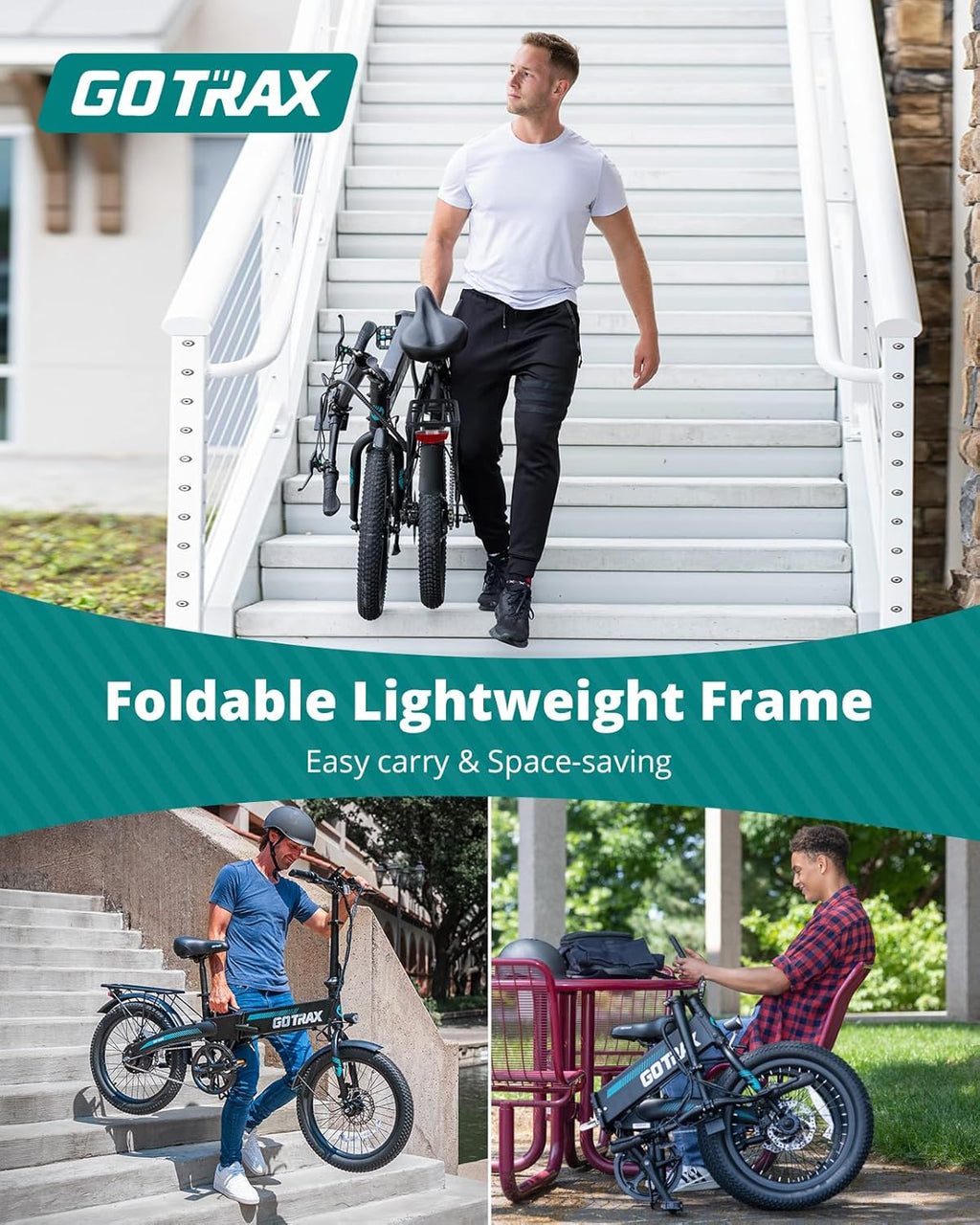Folding Electric Bike with 40Miles (Pedal-assist1) by 48V