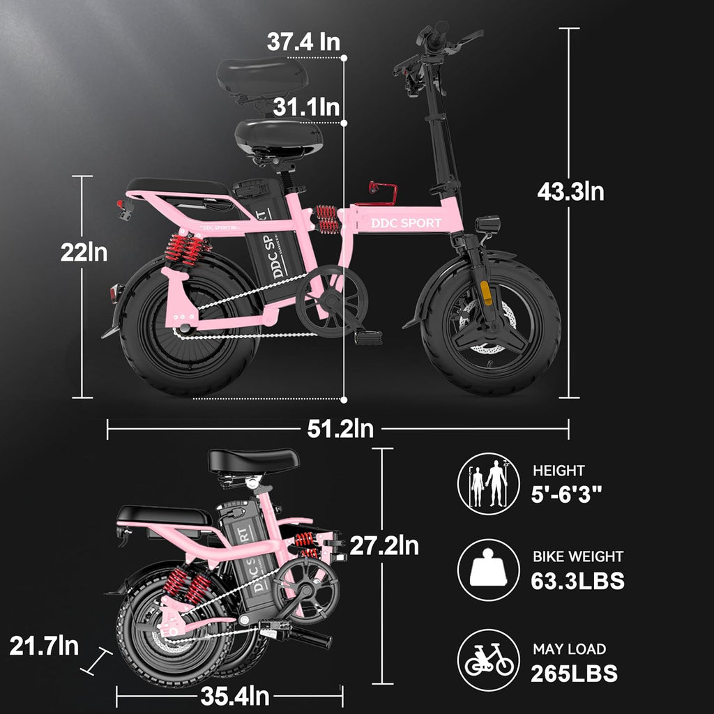 14" Portable Folding Electric Bike | Peak 800W High-Performance City Commuter