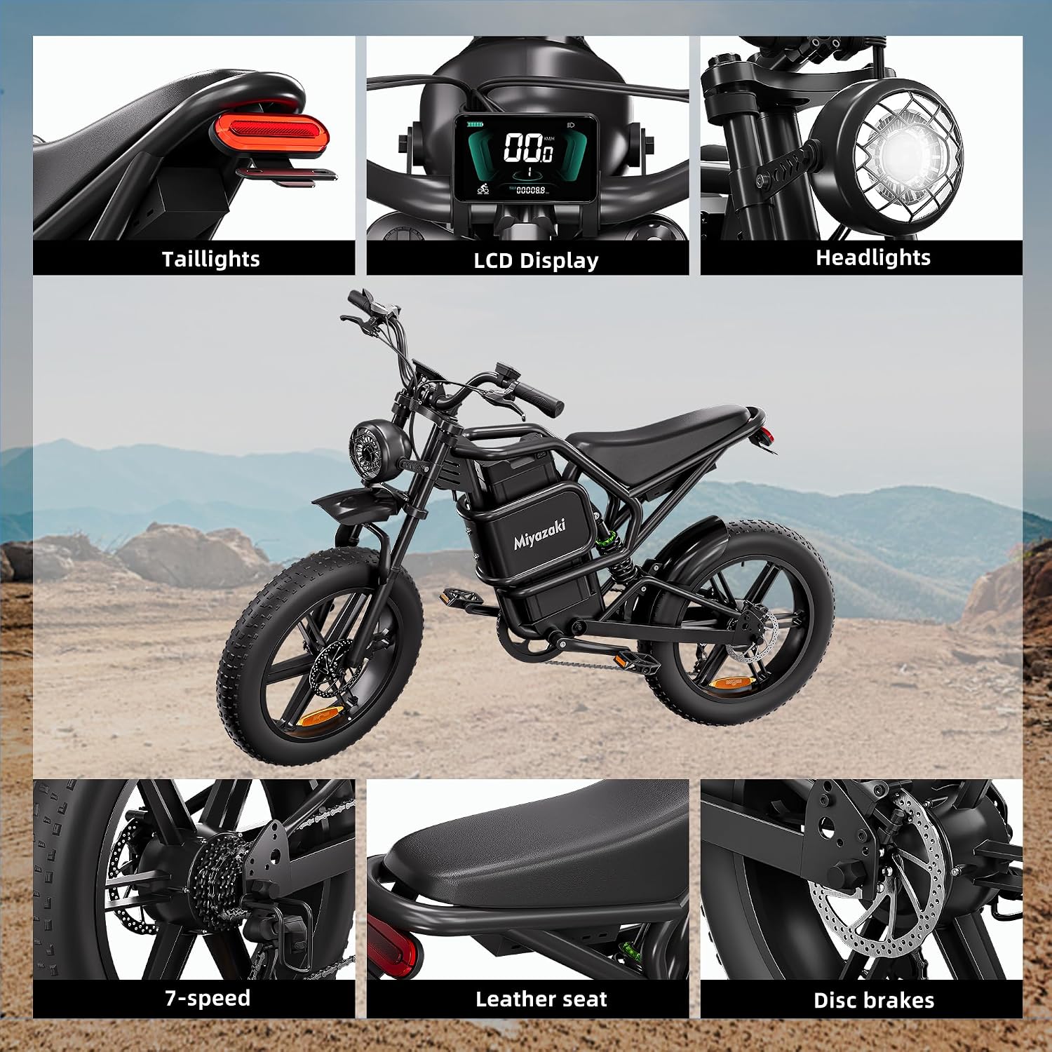 Smart 20" Fat Tire All-Terrain Electric Bike – 1500W Peak Motor, 35MPH Max Speed, 52V 25Ah Removable Battery, NFC/Password Start (UL2849 Certified)