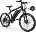 26" Electric Mountain & Commuter Bike – Peak 500W Brushless Motor, 374Wh Removable Battery, 21-Speed Trail E-Bike with Suspension Fork