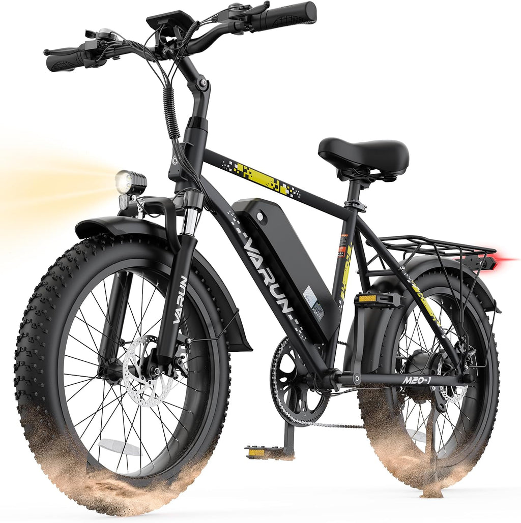 20" All-Terrain Fat Tire Electric Bike | 1000W Peak Utility E-Bike with Cargo Rack