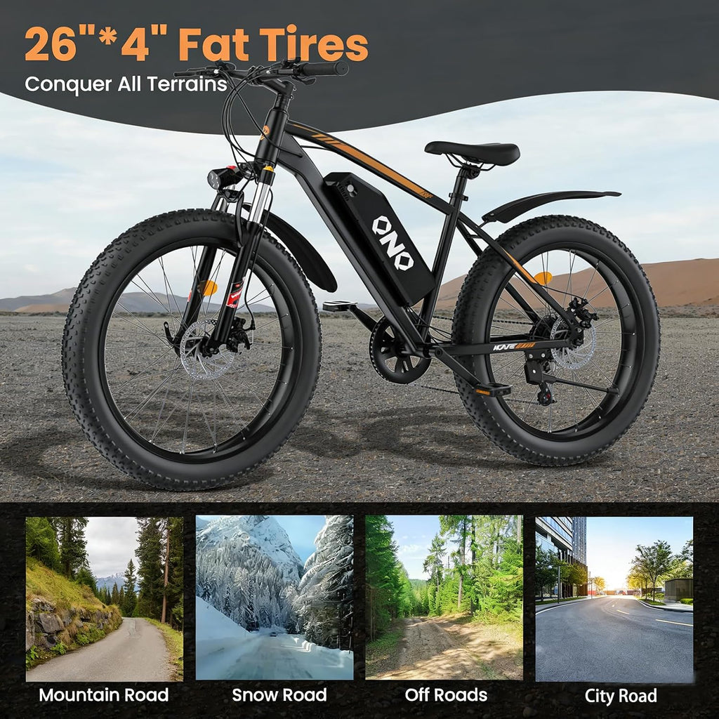 High-Speed Fat Tire Electric Mountain Bike | UL Certified Safety & 7-Speed