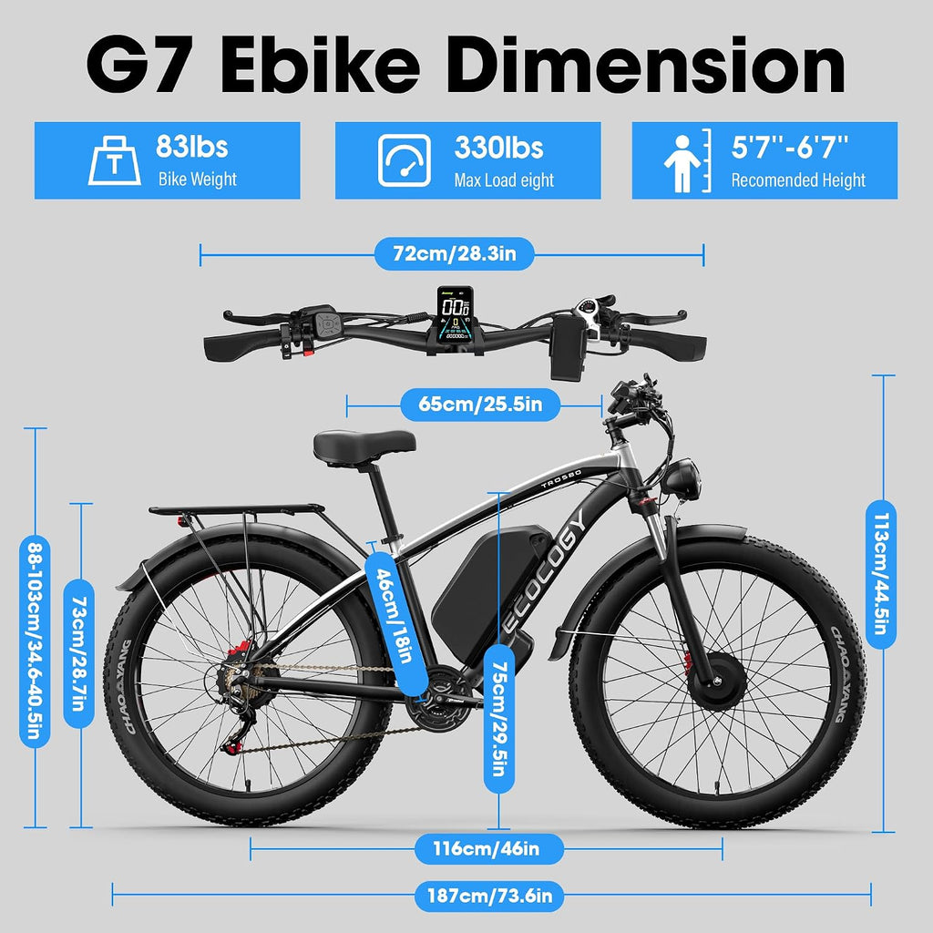 Peak 6000W Dual Motor Off-Road Electric Bike | 52V 32Ah All-Terrain Fat Tire E-Bike (45 MPH)