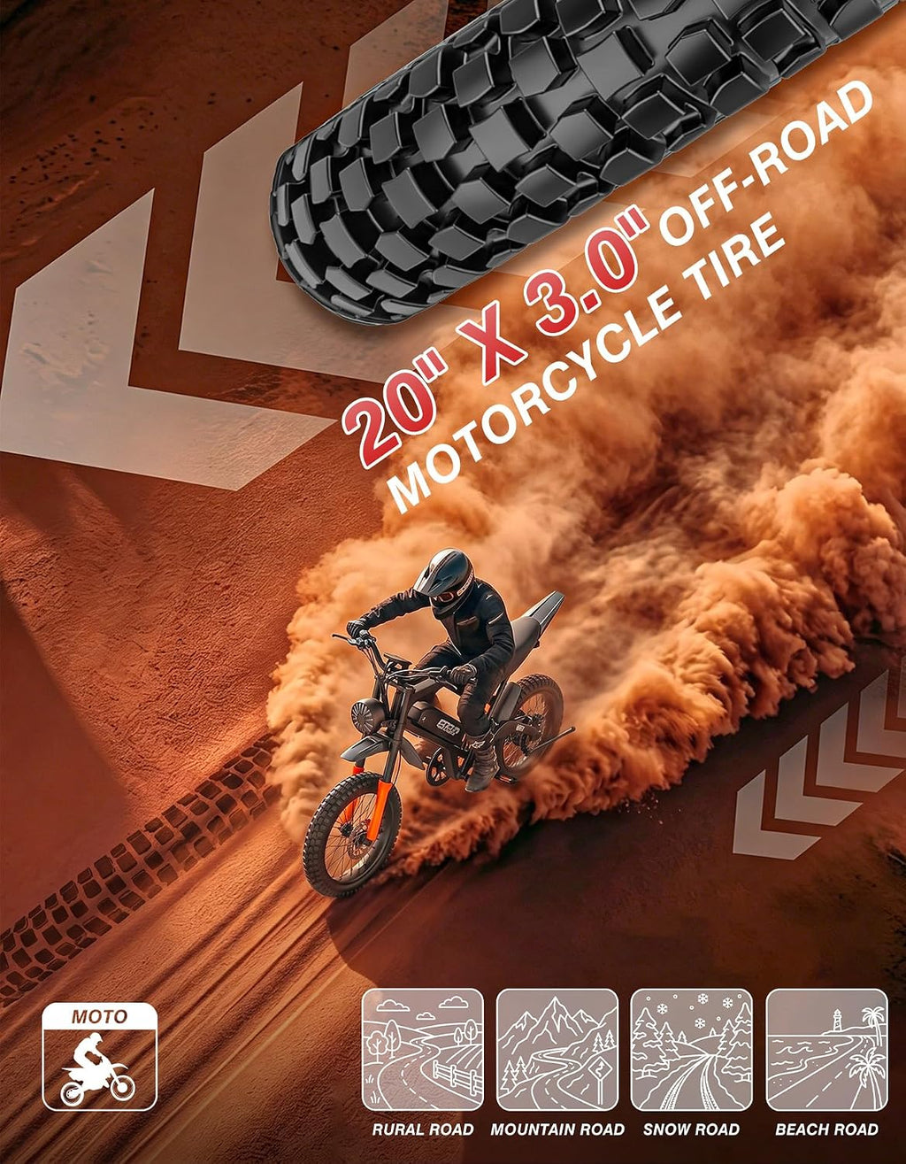 Electric Dirt Bike, 5500W Peak Electric Motorcycle with 48V/30AH