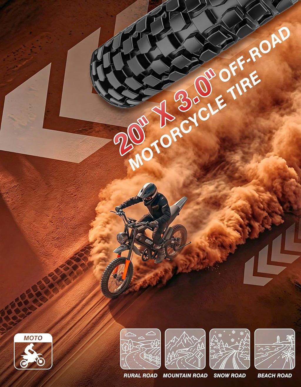 Electric Dirt Bike, 5500W Peak Electric Motorcycle with 48V/30AH