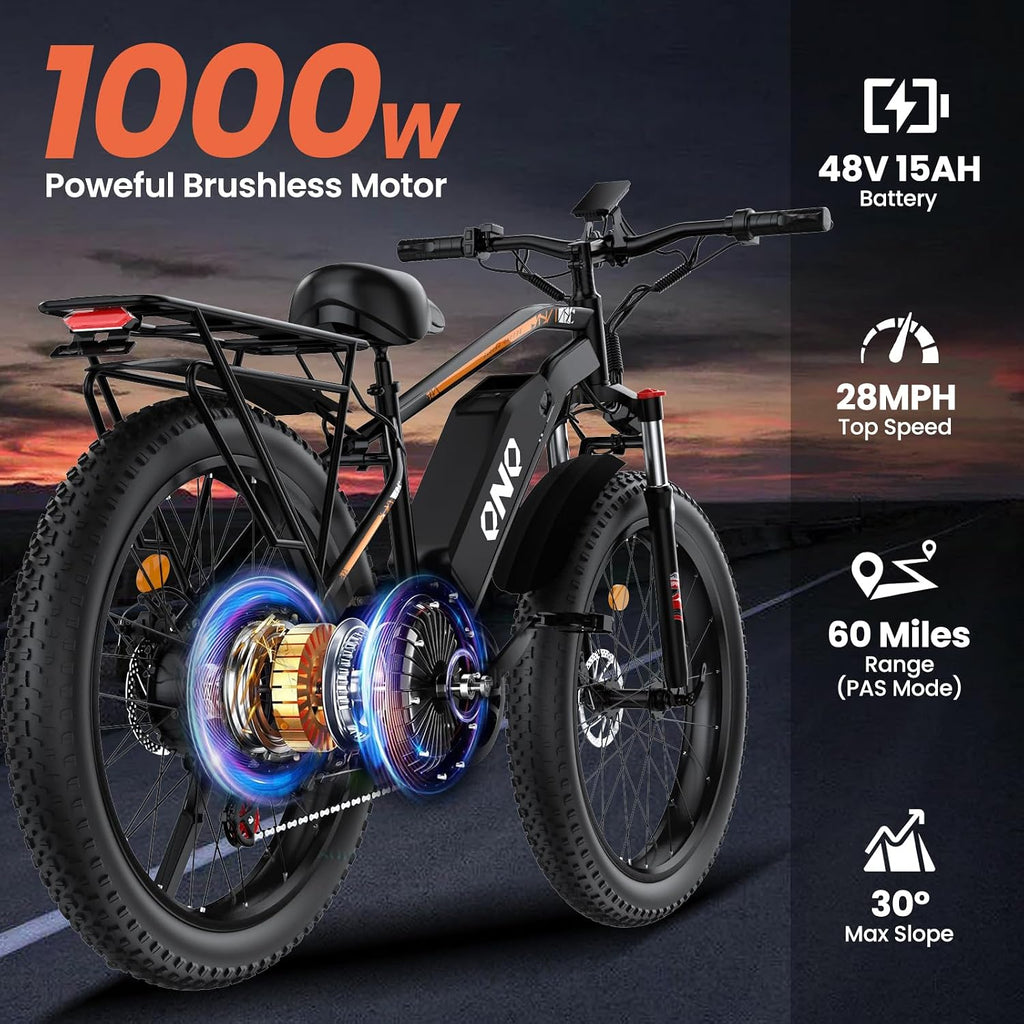 High-Power All-Terrain Fat Tire Electric Mountain Bike