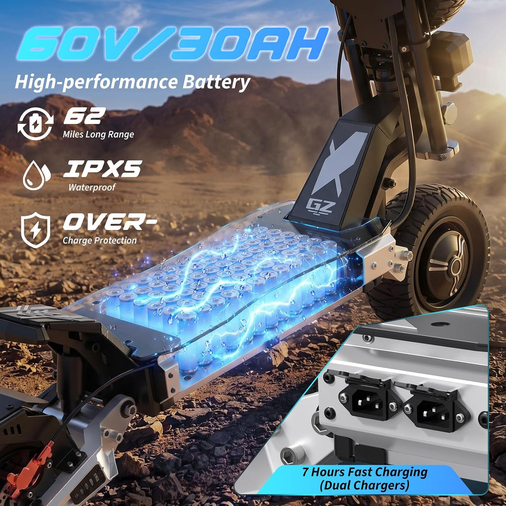 5600W Dual Motor Off-Road Electric Scooter | 60MPH High-Speed Folding Adult E-Scooter