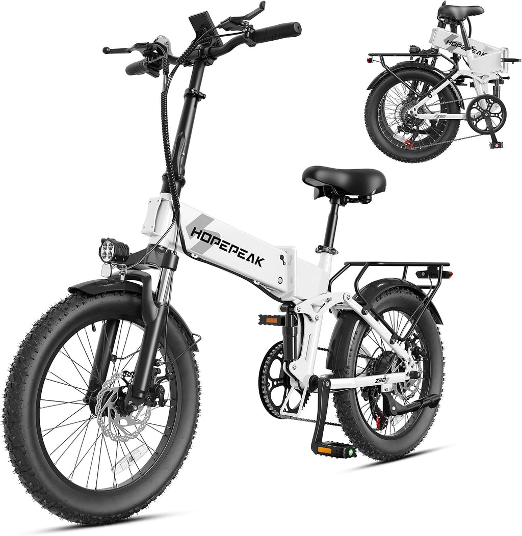 1200W Peak Folding Electric Bike | 20" Fat Tire Full Suspension E-Bike