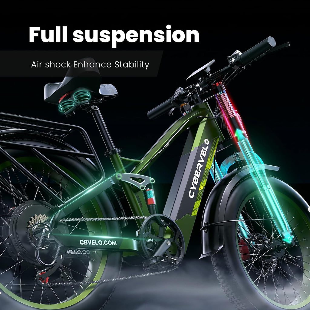 High-Performance All-Terrain Electric Bike for Adults – 3500W Peak Motor, Up to 50MPH, 26" x 4" Fat Tires, Dual Suspension Off-Road Mountain E-Bike