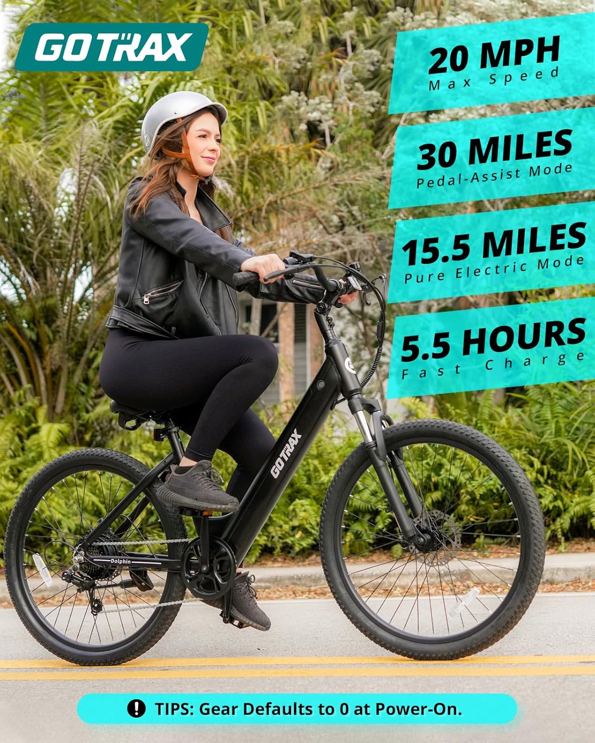 Electric Bike, Max Range 30Miles(Pedal-assist1) & 20Mph Power by Peak 500W