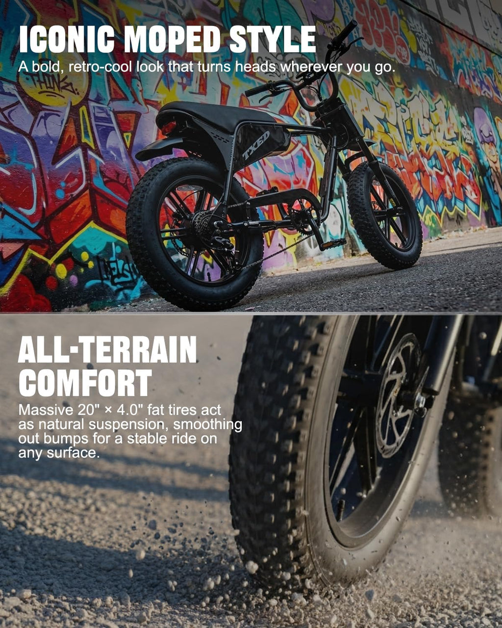 20" x 4.0" All-Terrain Fat Tire Electric Bike | 1500W Peak 28MPH Adult E-Bike