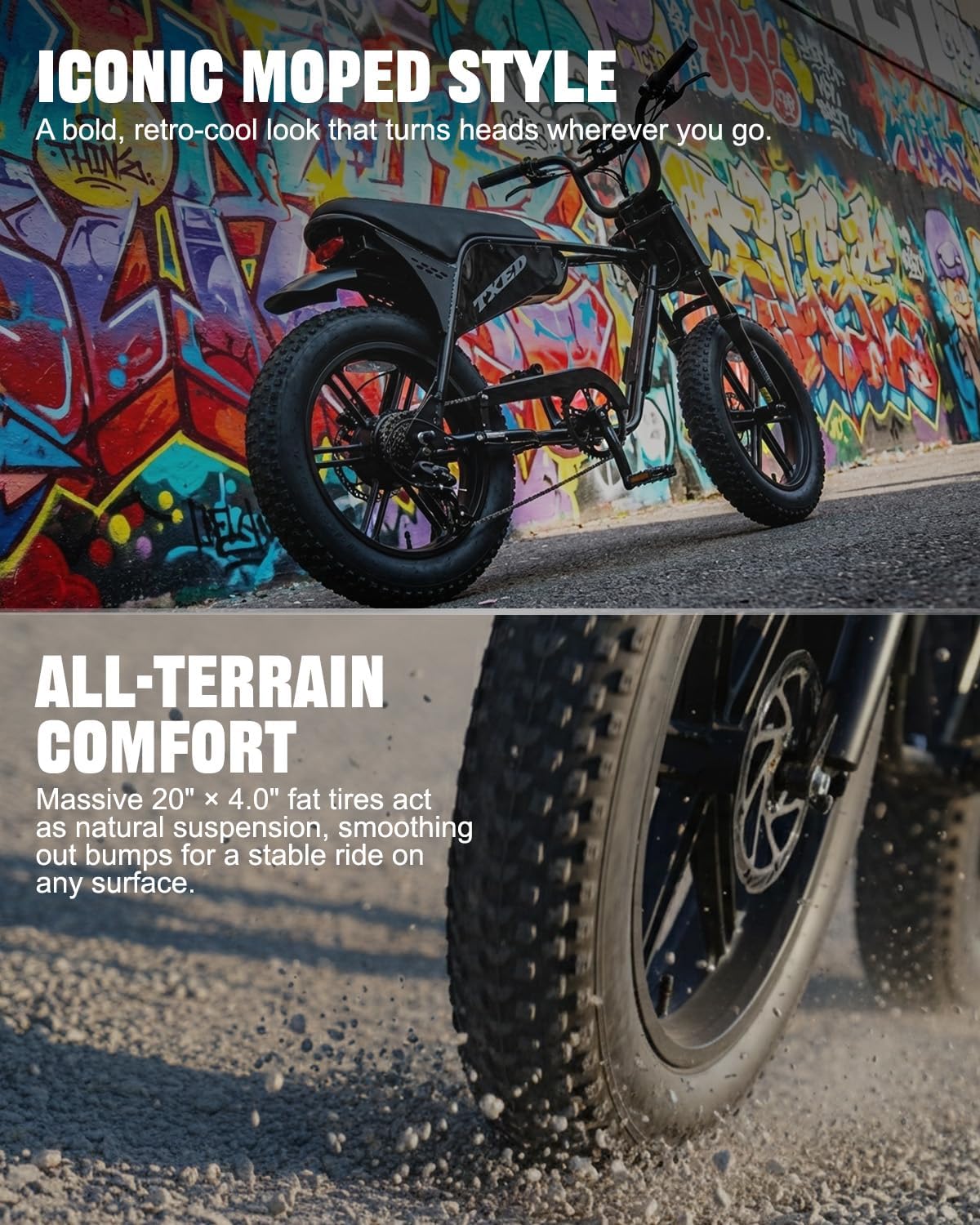 20" x 4.0" All-Terrain Fat Tire Electric Bike | 1500W Peak 28MPH Adult E-Bike